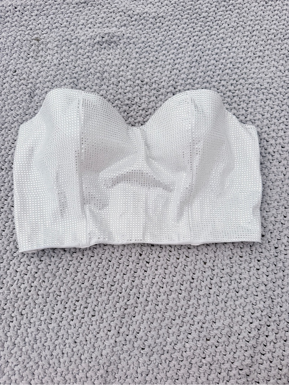 Victoria's Secret White Strapless Rhinestone Bandeau